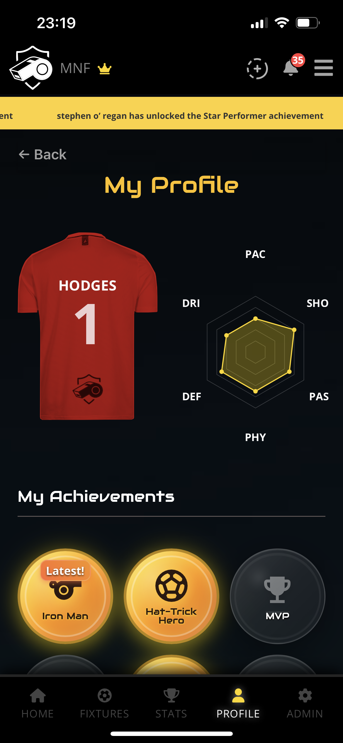 FirstWhistle app screenshot