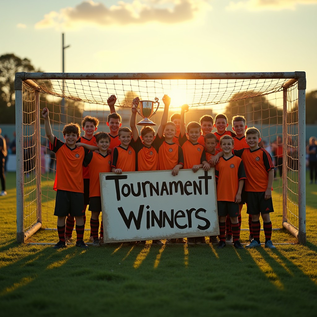 Parent and child football moment